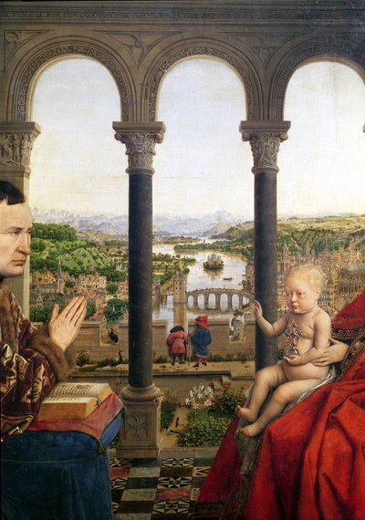The Rolin Madonna (detail) by Jan van Eyck